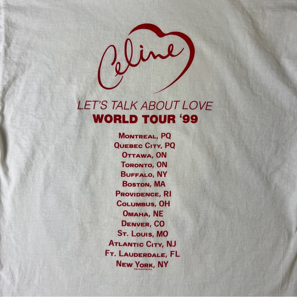 Vintage 1999 Celine Dion Let’s Talk About Love World Tour Size Large T Shirt - Picture 6 of 8